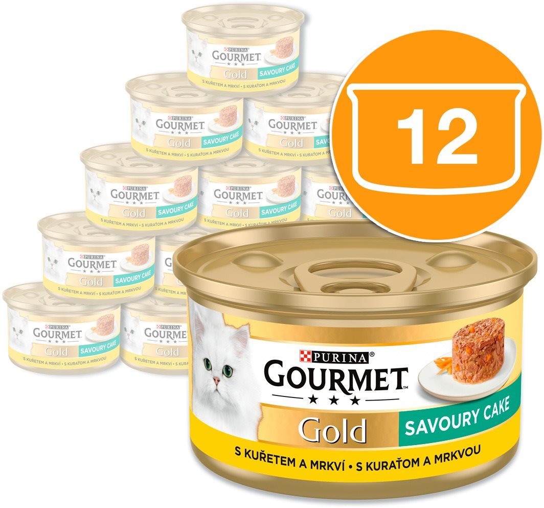 Gourmet Gold Savoury Cake konzervy pre mačky kura 12× 85 g