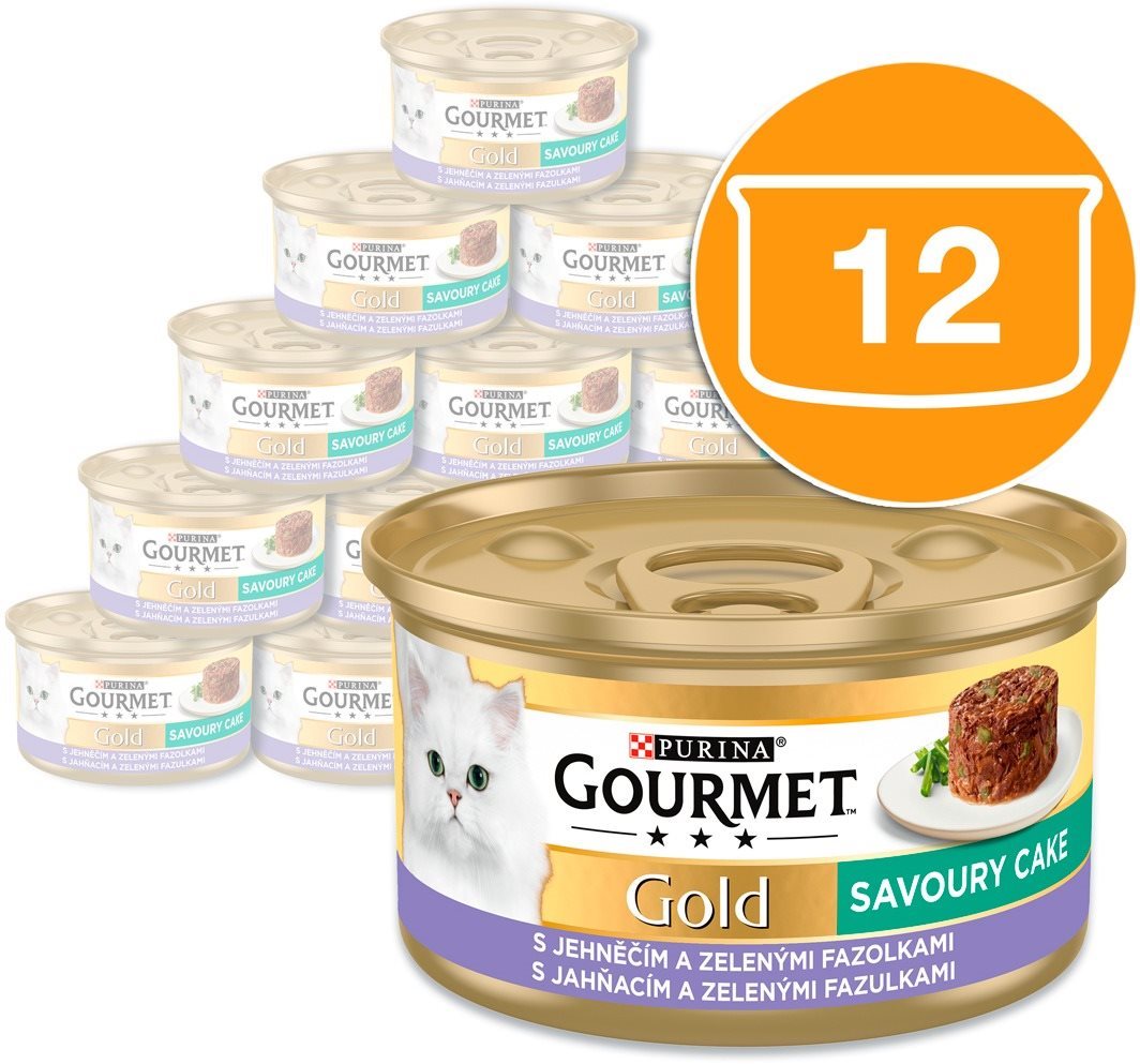 Gourmet Gold Savoury Cake konzervy pre mačky jahňacie 12× 85 g