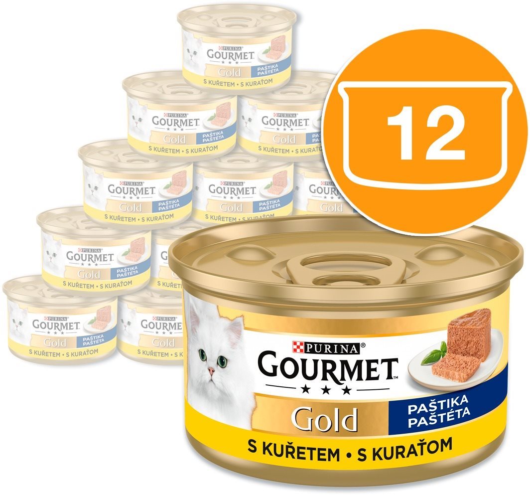 Gourmet Gold konzervy pre mačky kura paštéta 12× 85 g