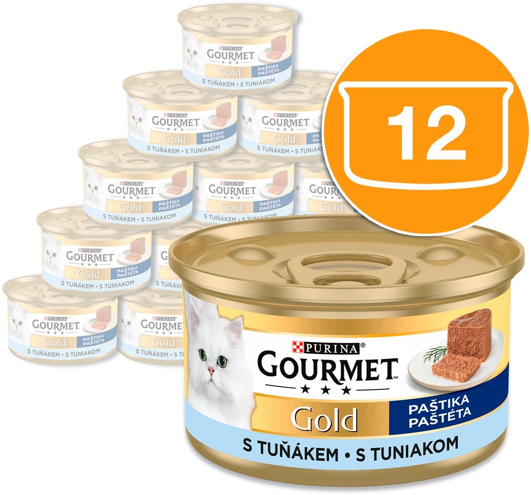 Gourmet Gold konzervy pre mačky tuniak paštéta 12× 85 g