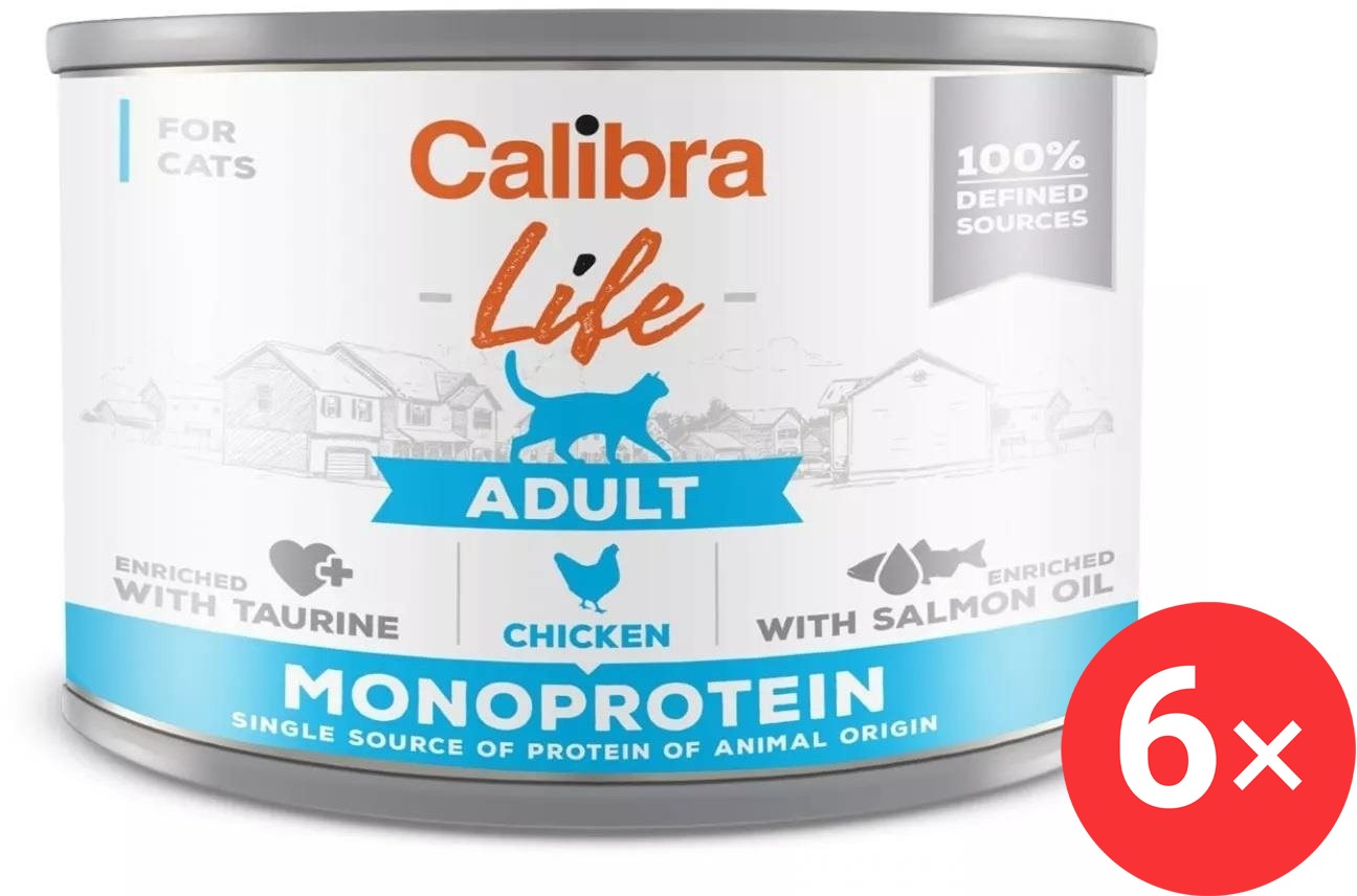 Calibra Cat Life konzerva pre dospelé mačky s kuracinou 6× 200 g