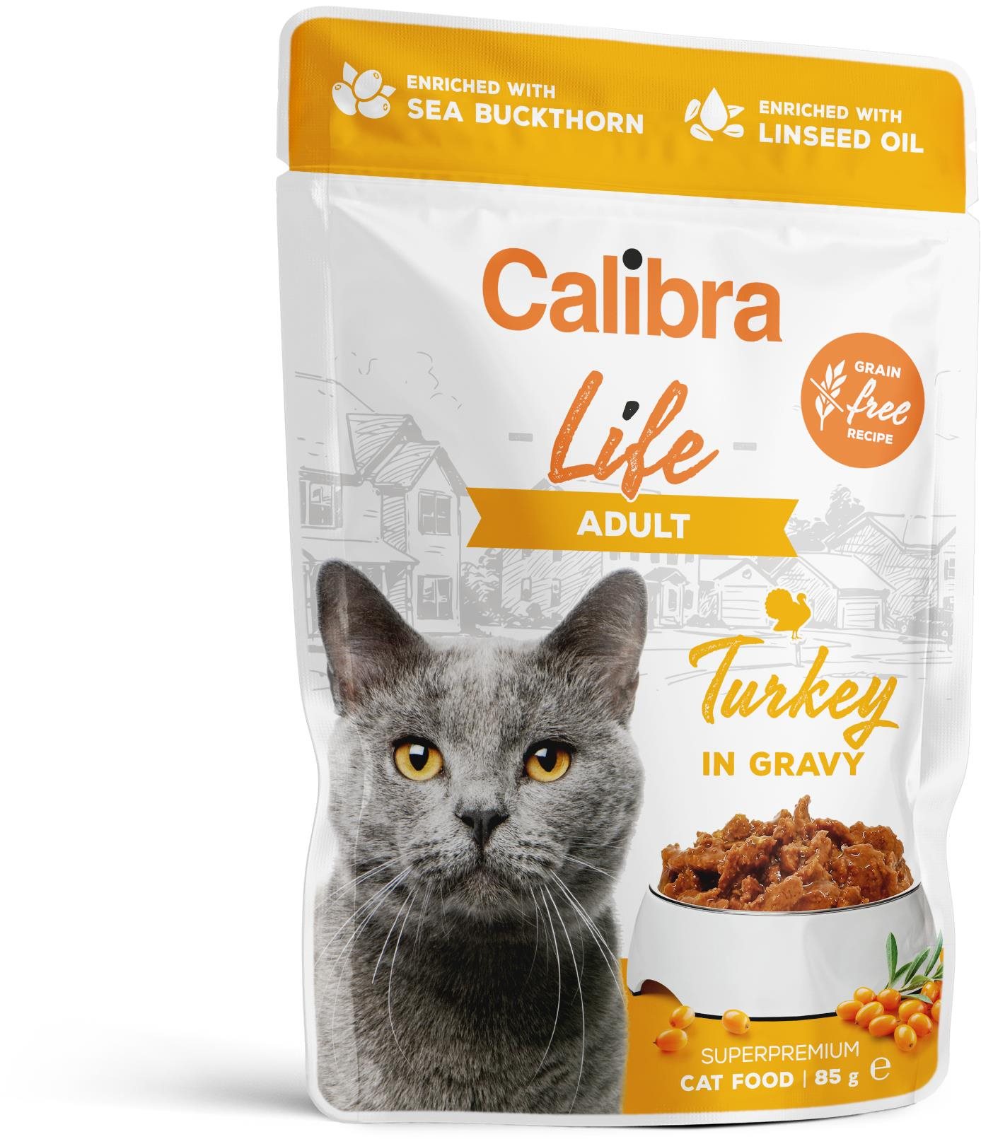 Calibra Cat Life kapsička pre dospelé mačky s morčacím v omáčke 85 g
