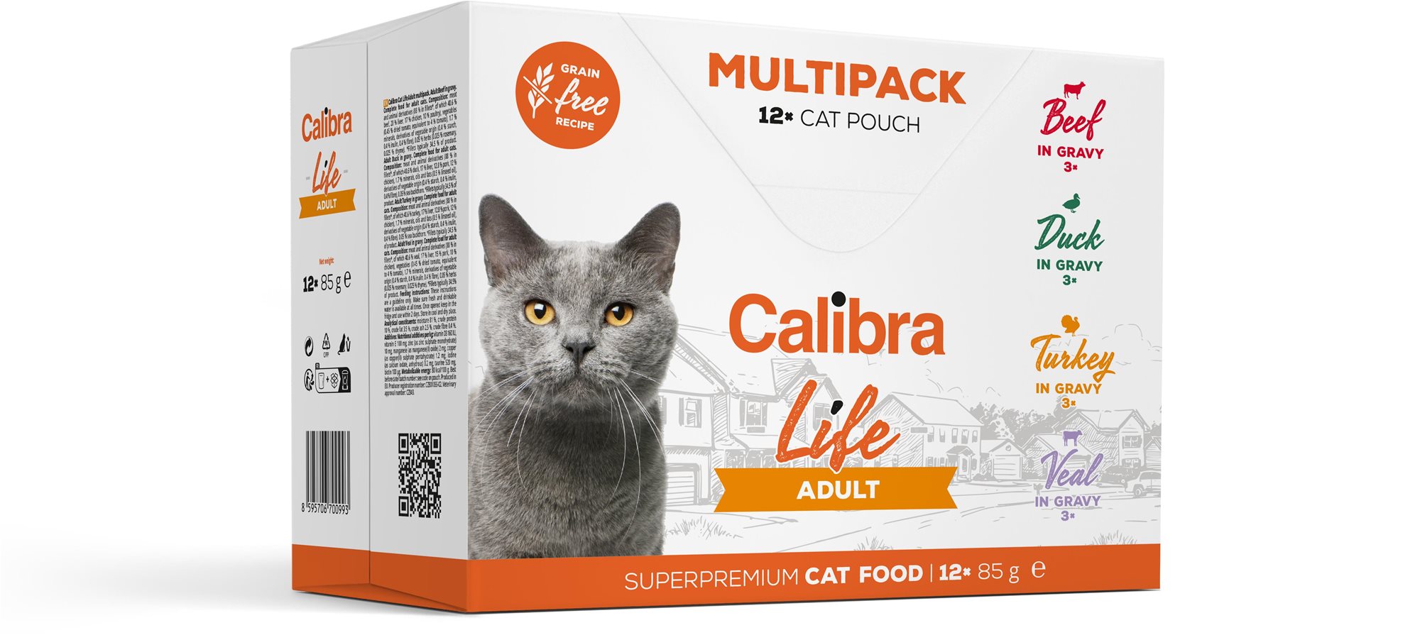 Calibra Cat Life kapsičky pre dospelé mačky multipack 12× 85 g
