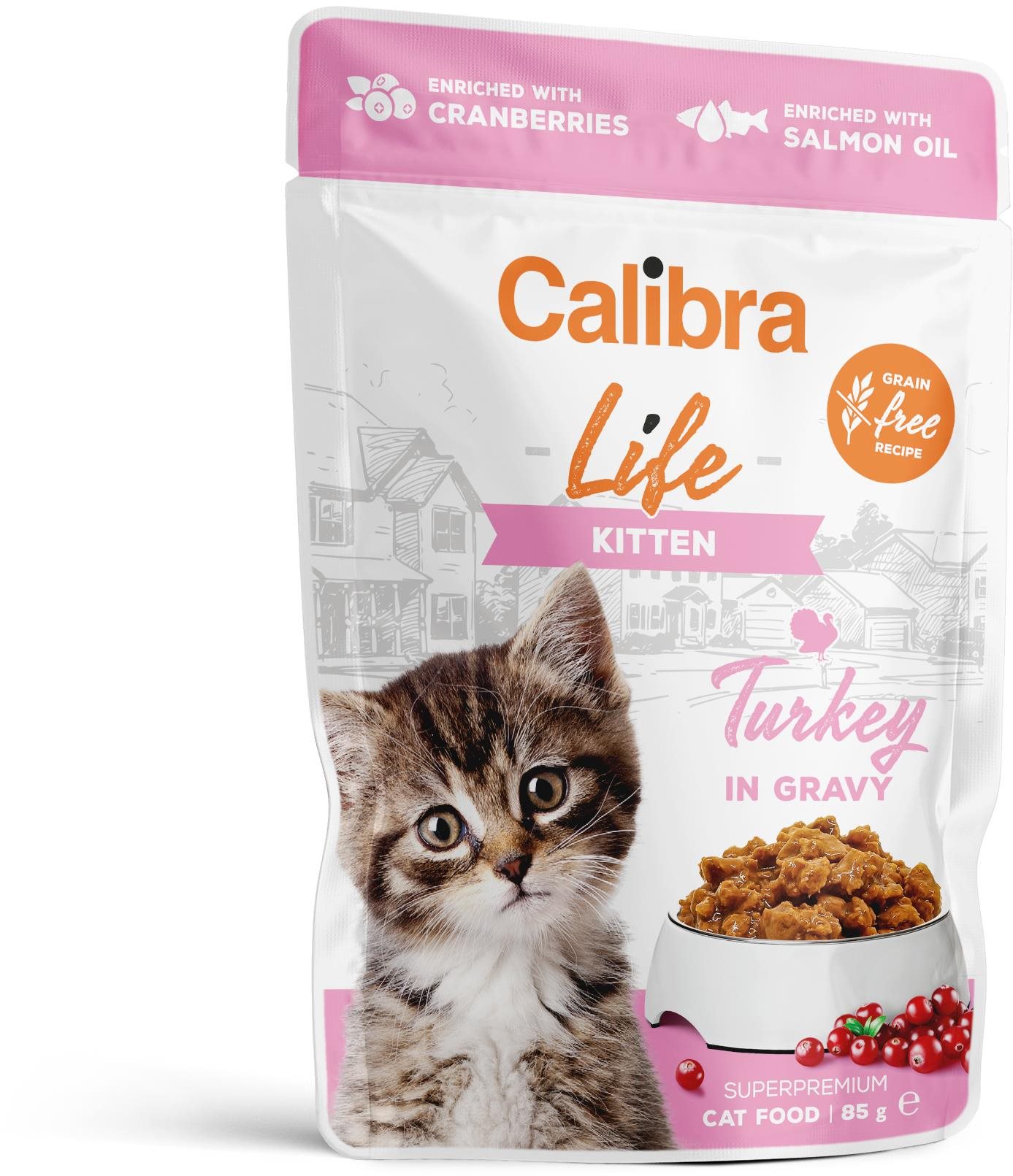 Calibra Cat Life kapsička pre mačiatka s morčacím v omáčke 85 g