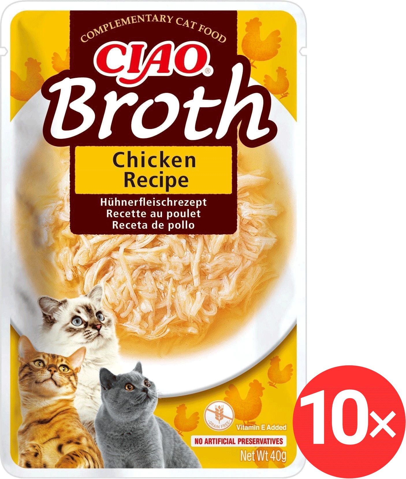 Ciao Churu Cat Broth Vývar kuracia receptúra 10× 40 g
