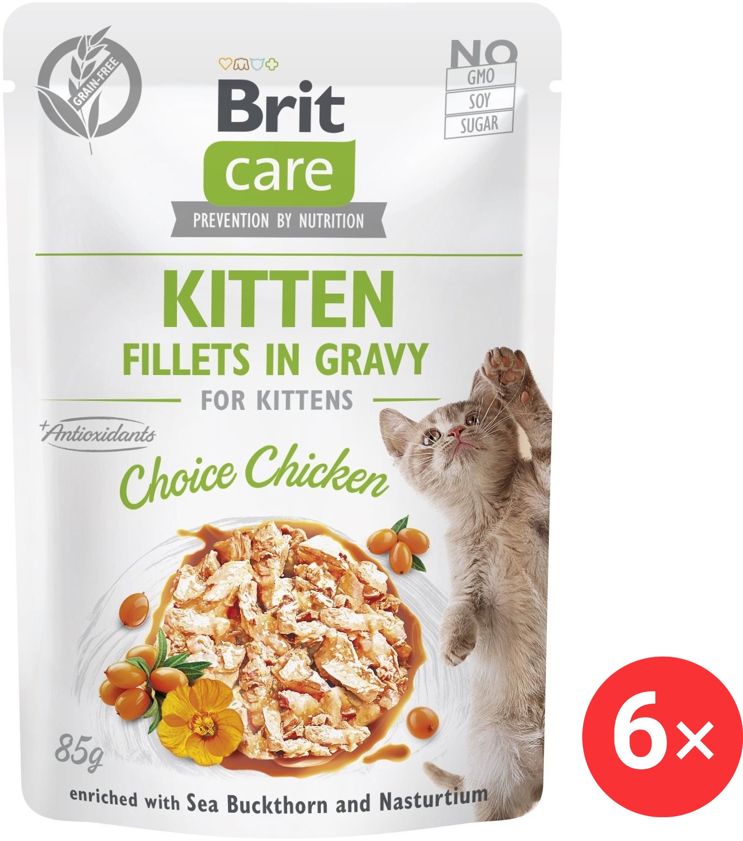 Brit Care Cat Kitten Fillets in Gravy Choice Chicken 6× 85 g