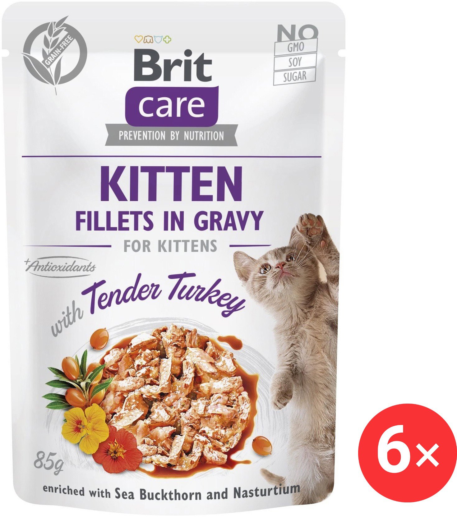 Brit Care Cat Kitten Fillets in Gravy w/Tender Turkey 6× 85 g