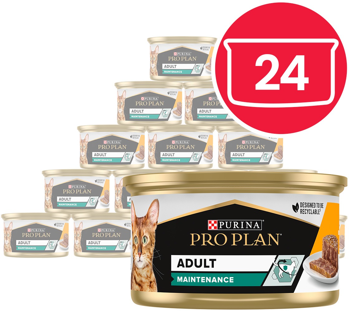 PRO PLAN Maintenance konzervy pre mačky kura paštéta 24× 85 g