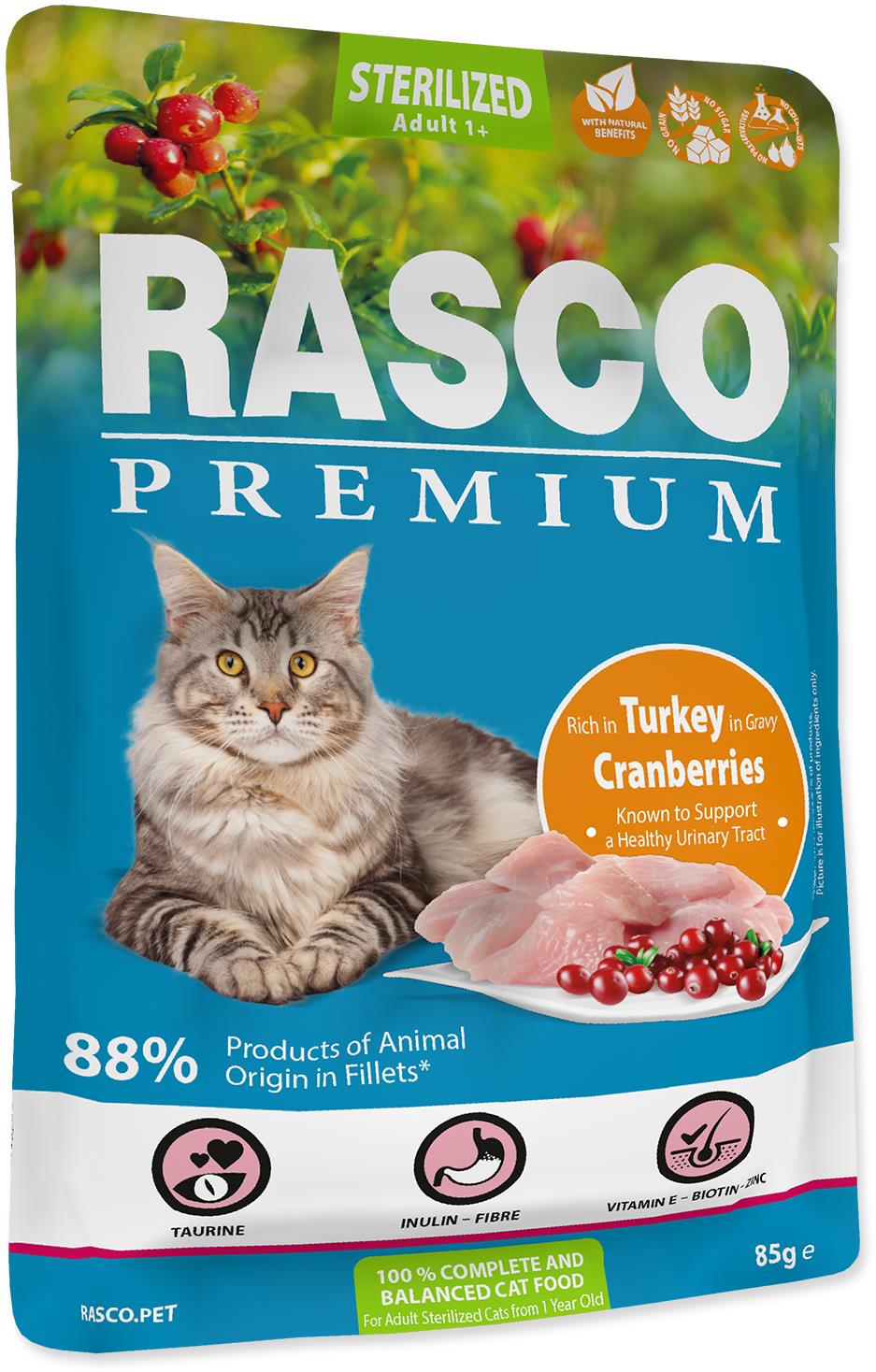 Rasco Kapsička Premium Sterilized morčacie s brusnicou 85 g