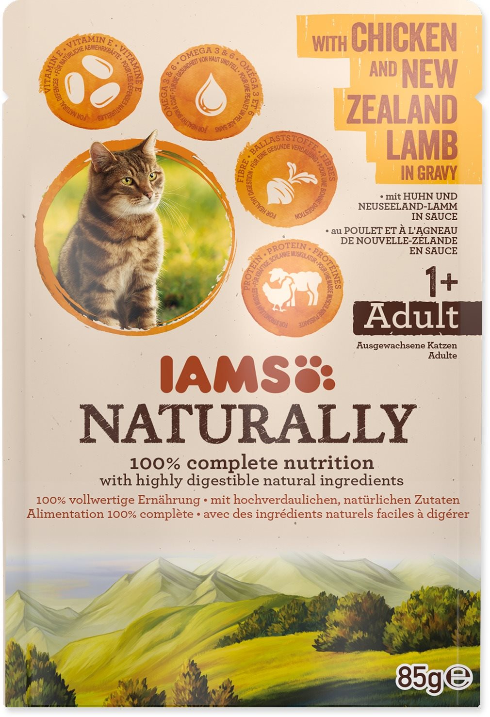 IAMS Naturally Kapsička kura & jahňacie v omáčke 85 g