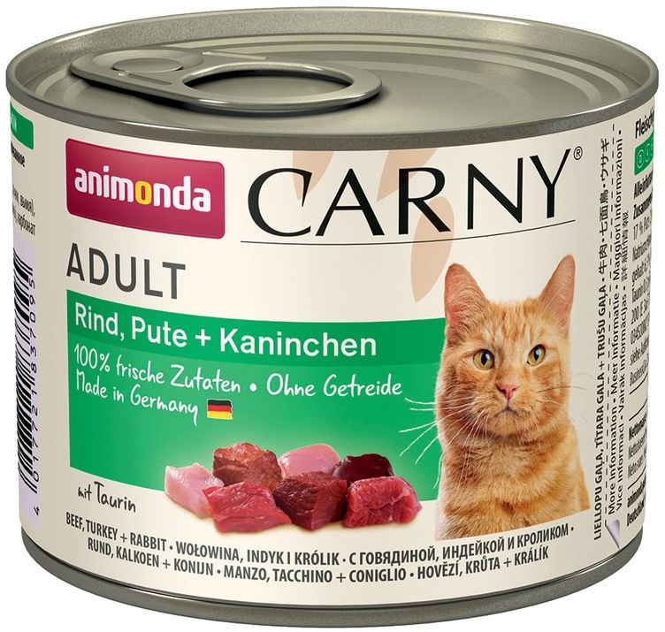 Animonda konzerva pre mačky Carny Adult hovädzie, morka, králik 200 g