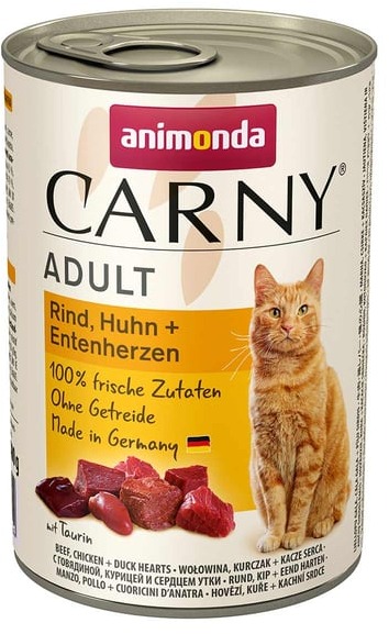 Animonda konzerva pre mačky Carny Adult hovädzie, kura, kačacie srdce 400 g