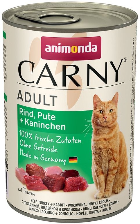 Animonda konzerva pre mačky Carny Adult hovädzie, morka, králik 400 g