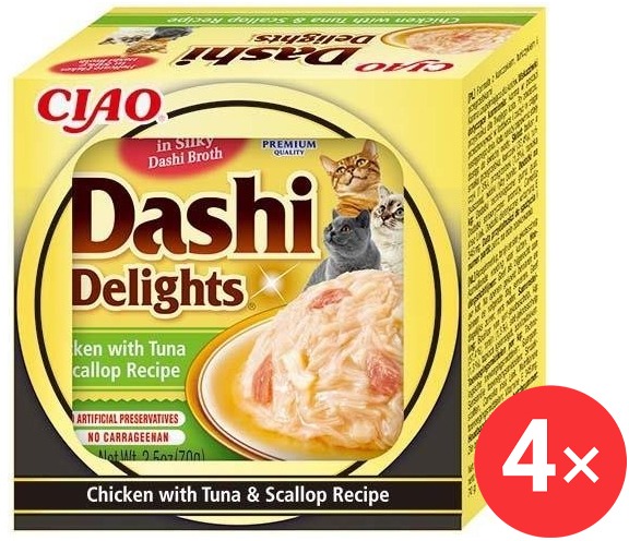 Ciao Dashi Delights kura s tuniakom a hrebenatkou 4× 70 g
