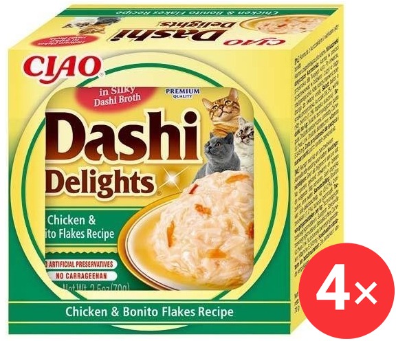 Ciao Dashi Delights kura a vločky z tuniaka pruhovaného 4× 70 g