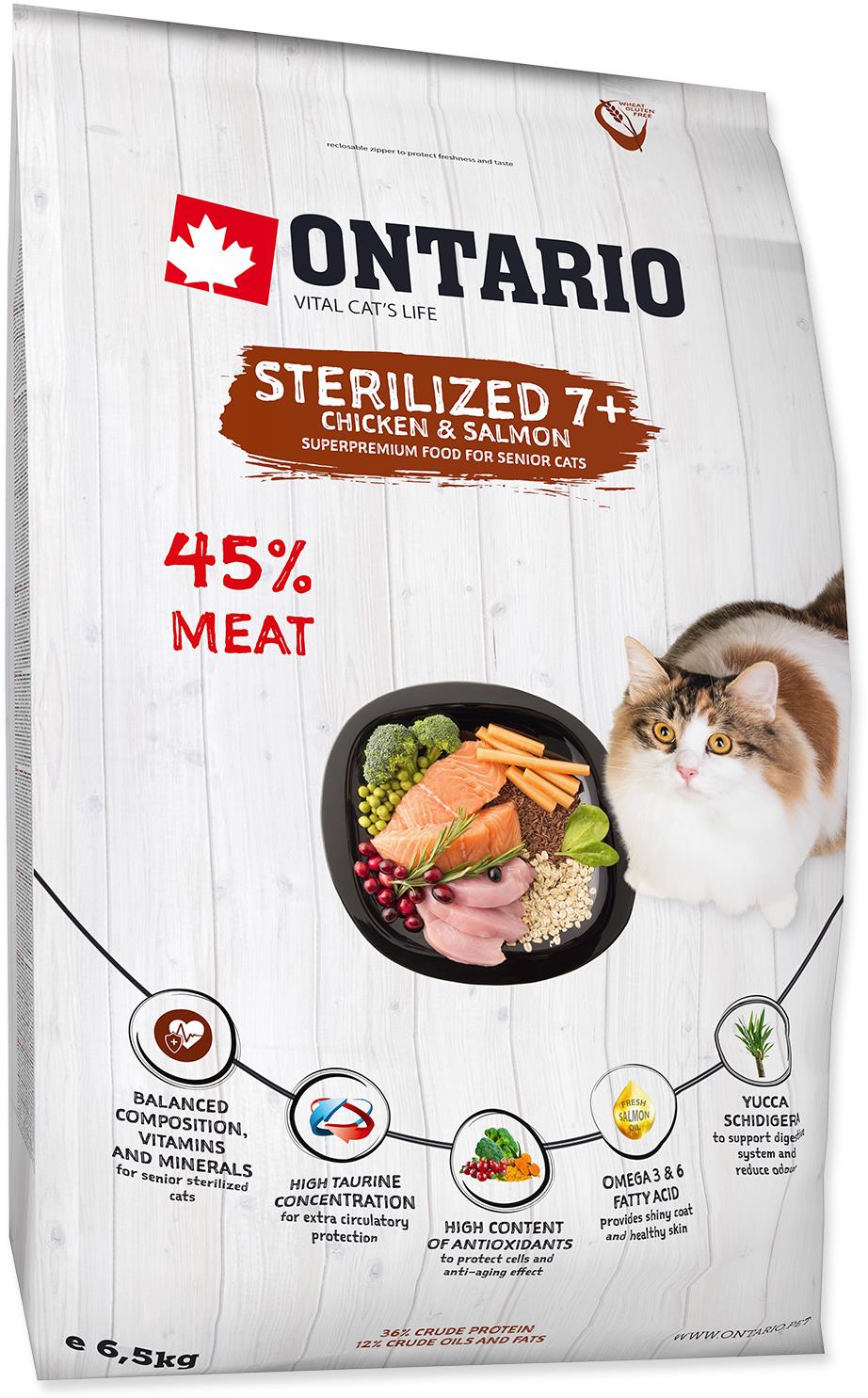 Ontario Cat Sterilised 7+ 6,5 kg