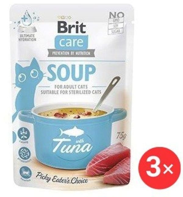 Brit Care Cat Polievka s tuniakom 3 × 75 g