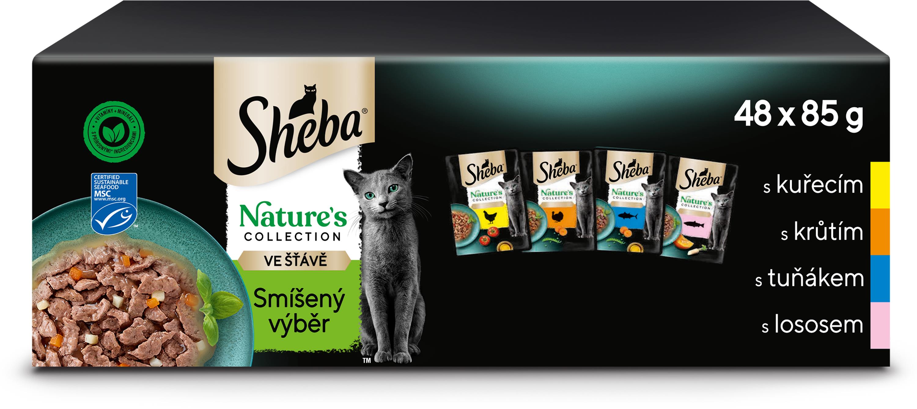 Sheba Nature's Collection kapsičky zmiešaný výber v šťave pre dospelé mačky 48 × 85 g