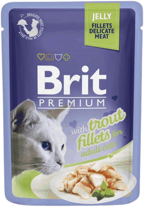 Brit Premium by Nature Cat Delicate Fillets in Jelly with Trout 85 g