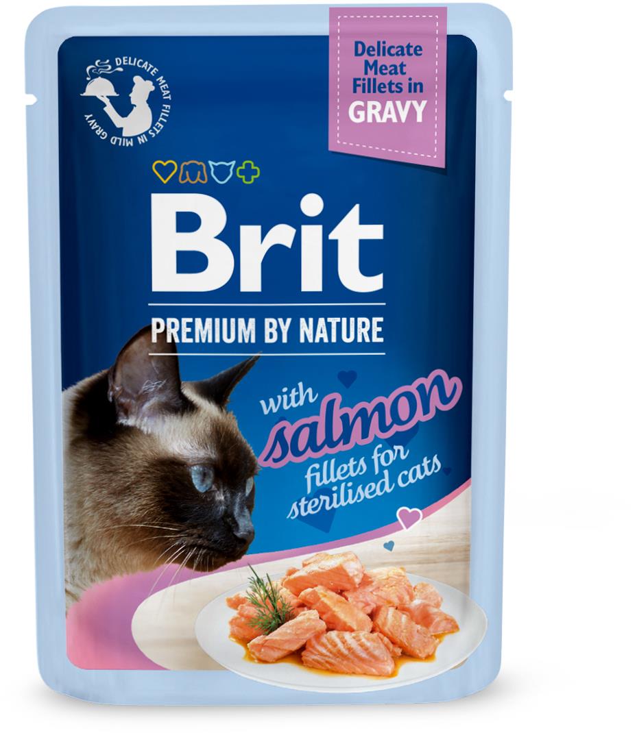 Brit Premium by Nature Cat Delicate Fillets in Gravy with Salmon for Sterilised 85 g