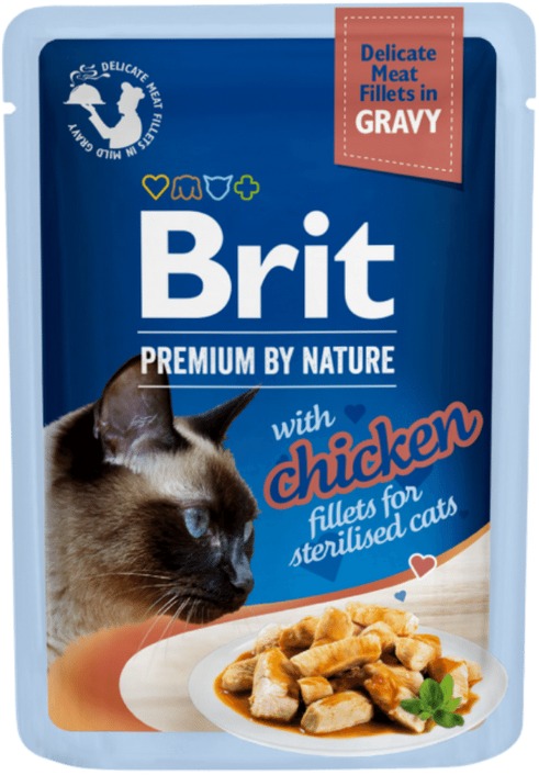 Brit Premium by Nature Cat Delicate Fillets in Gravy with Chicken for Sterilised 85 g