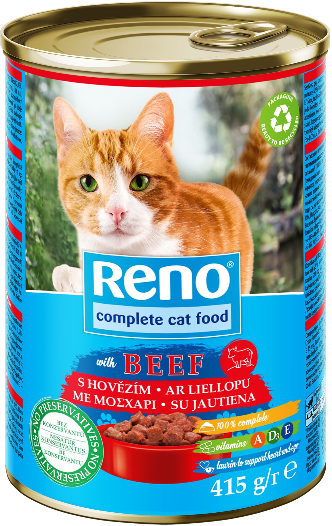 Reno konzerva pre mačku s hovädzím 415 g