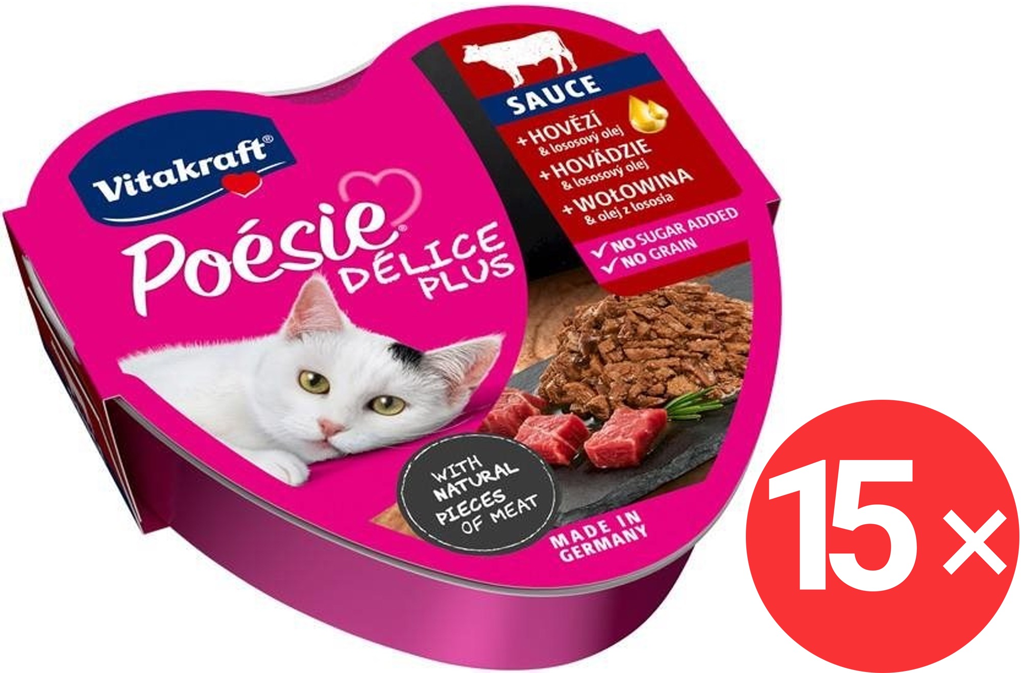 Vitakraft Poésie Délice Plus hovädzie 15× 85 g