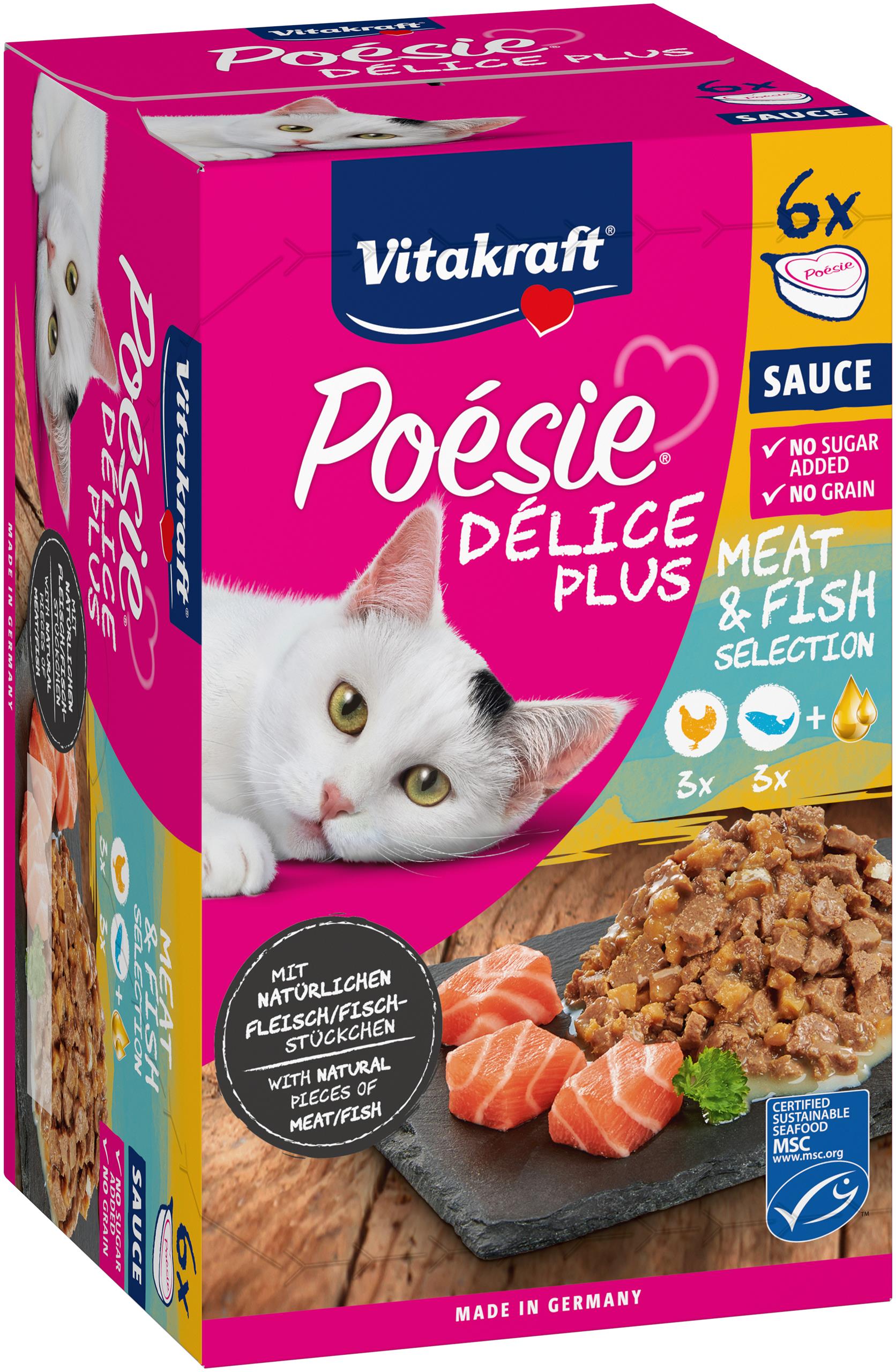 Vitakraft Poésie Délice Plus Multipack kuracie + losos 6× 85 g