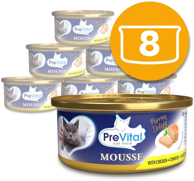 PreVital konzerva pre mačky kuracie 8× 85 g