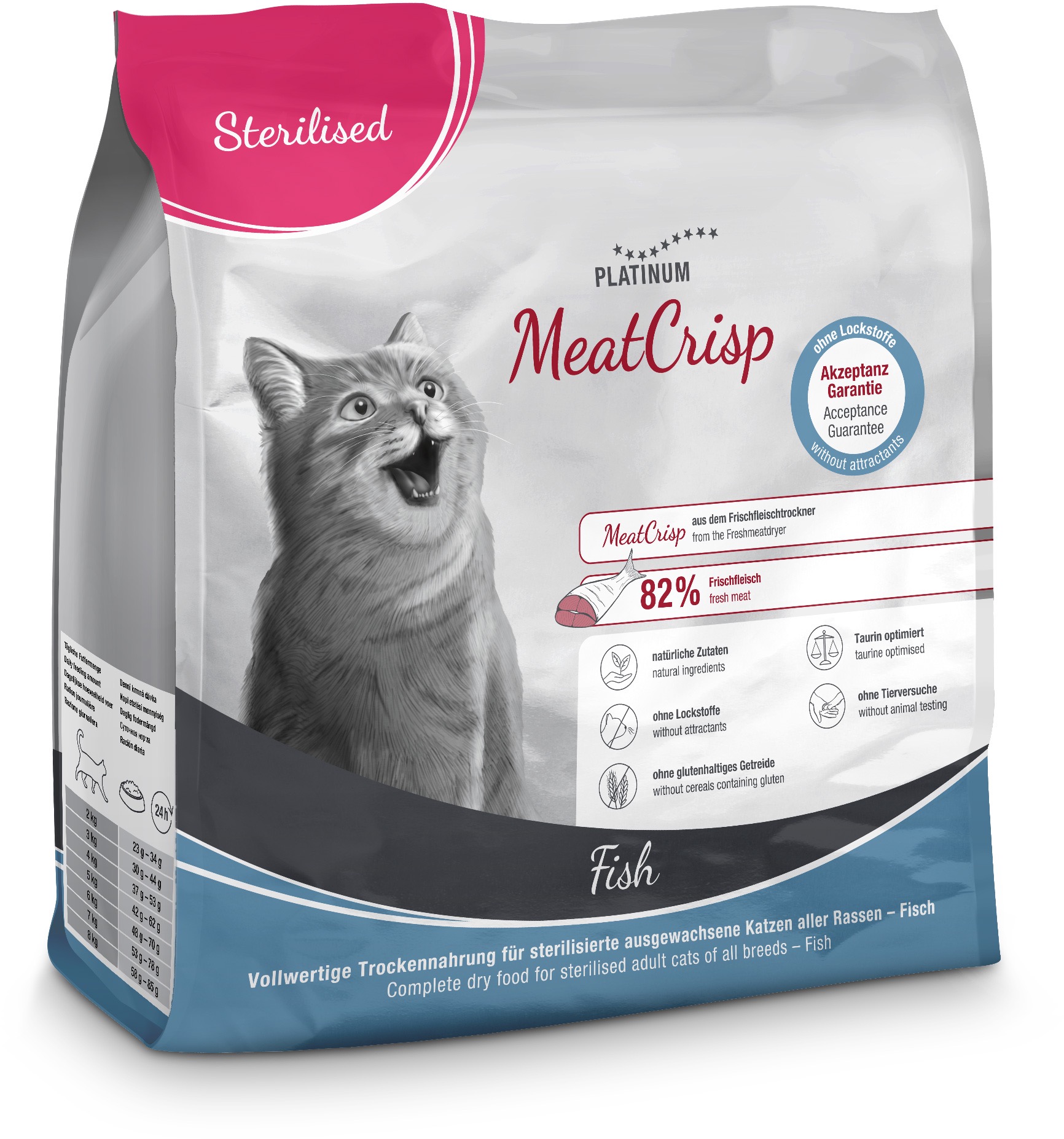 Platinum MeatCrisp Sterilised ryba pre kastrované mačky 400 g