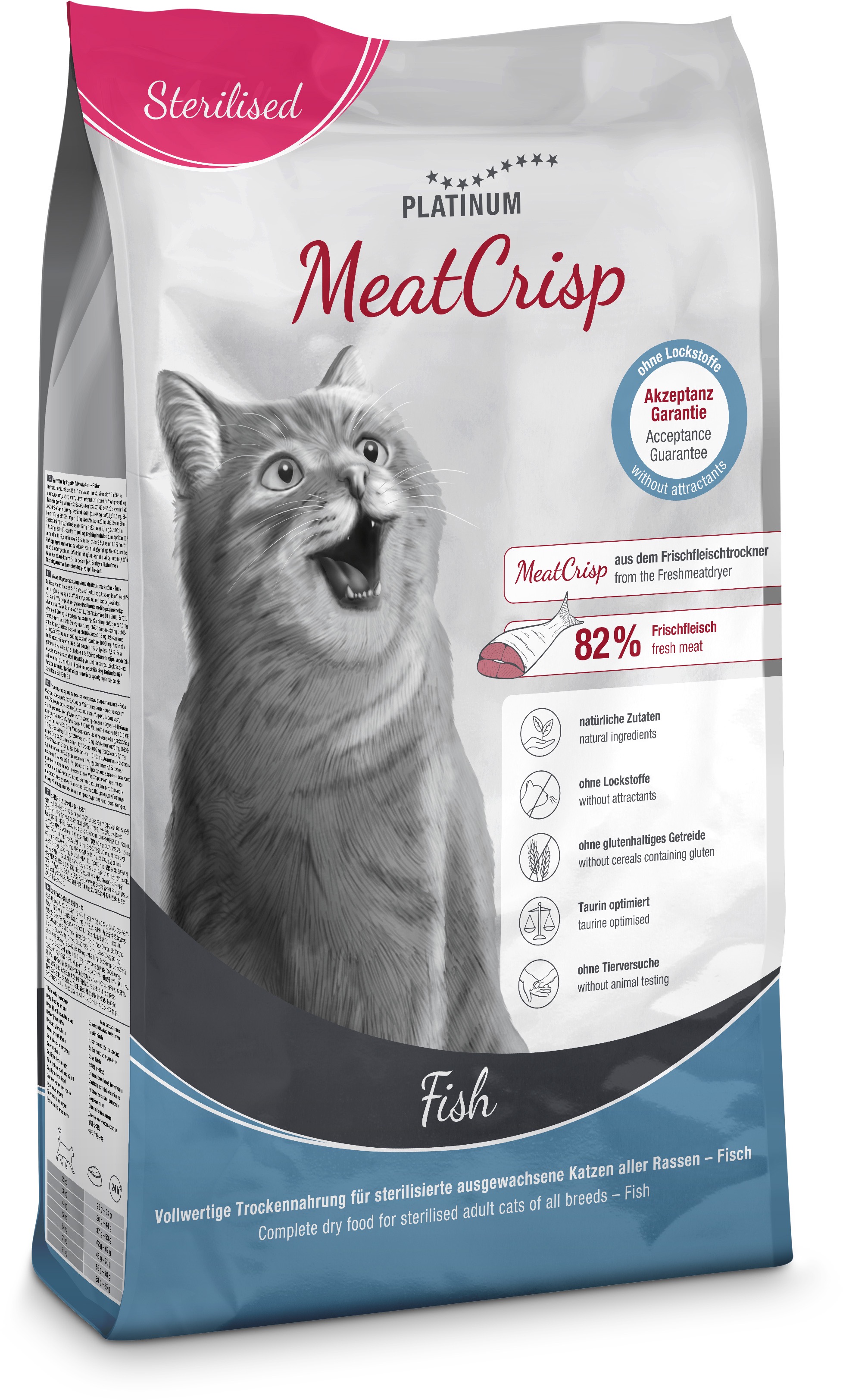 Platinum MeatCrisp Sterilised ryba pre kastrované mačky 3 kg