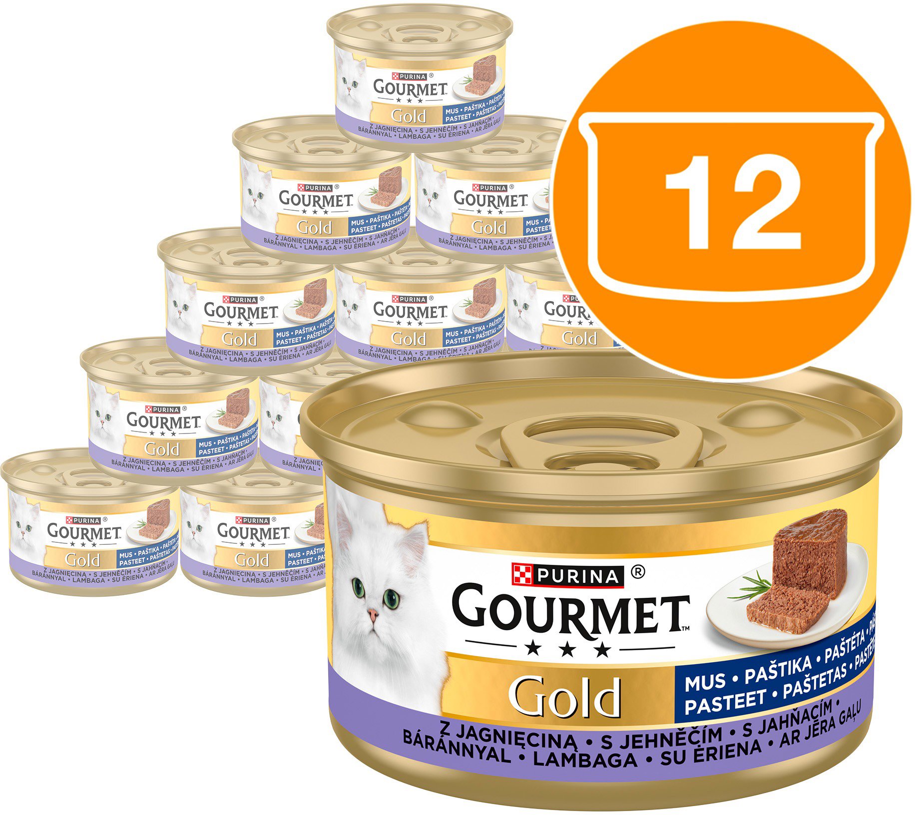 Gourmet Gold konzervy pre mačky jahňacia paštéta 12× 85 g