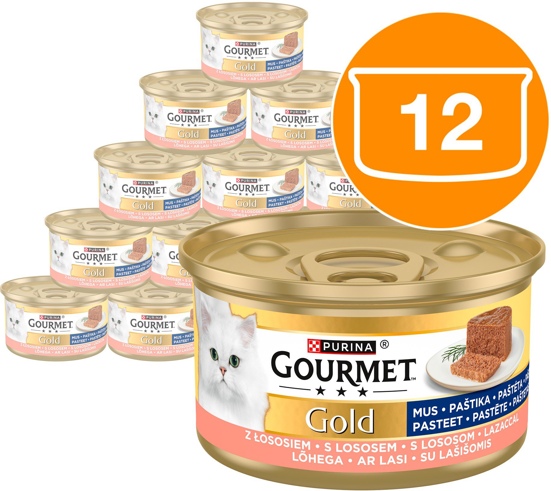 Gourmet Gold konzervy pre mačky losos paštéta 12× 85 g
