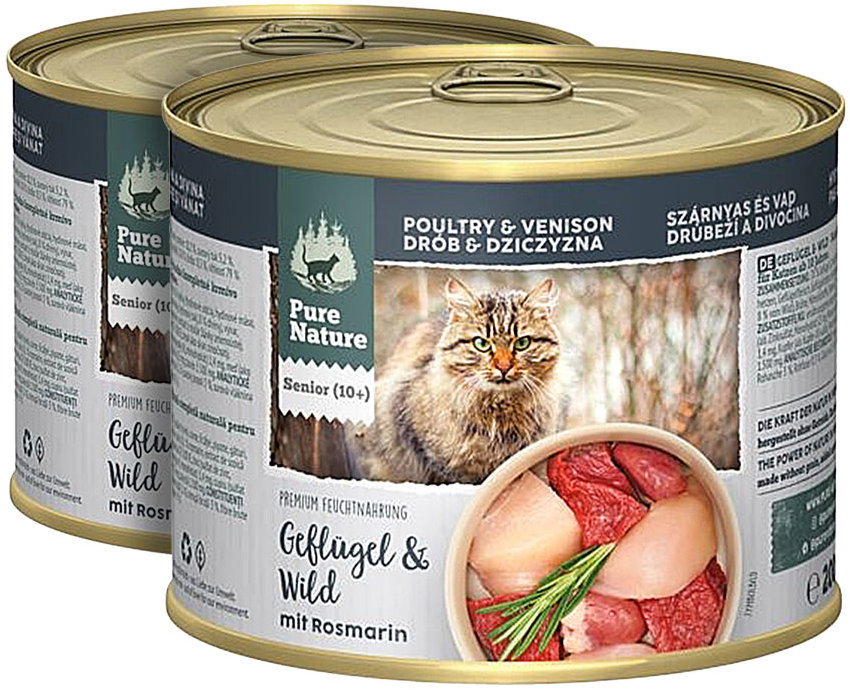 Pure Nature Cat Senior Drůbeží a Zvěřina s rozmarýnem 2 × 200 g