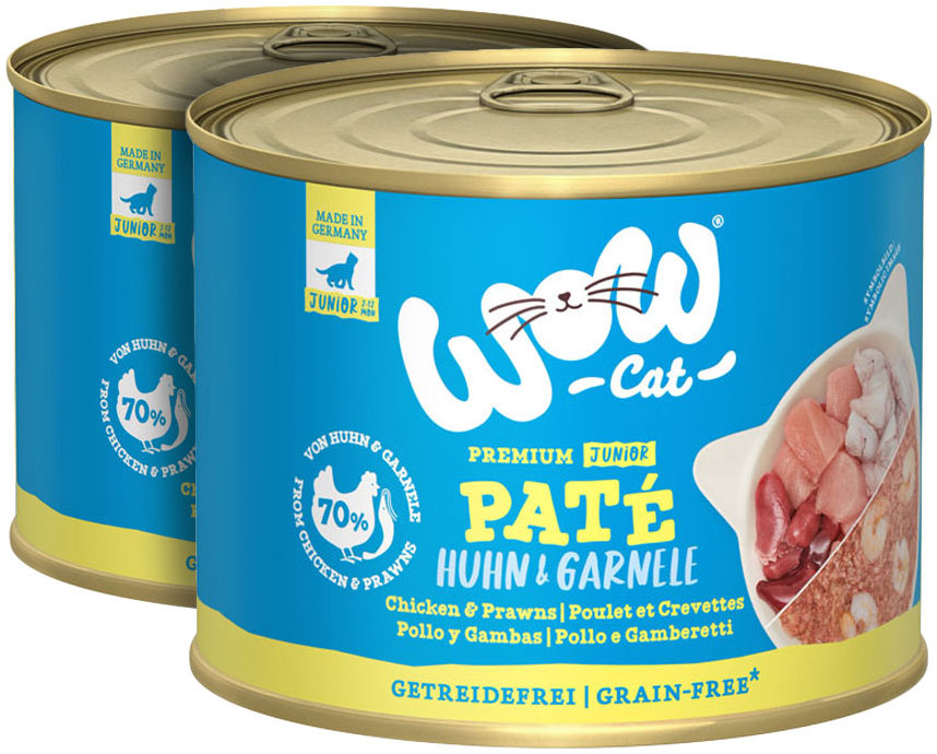 WOW Paté Kuře s krevetami Kitten/Junior 2 × 200 g