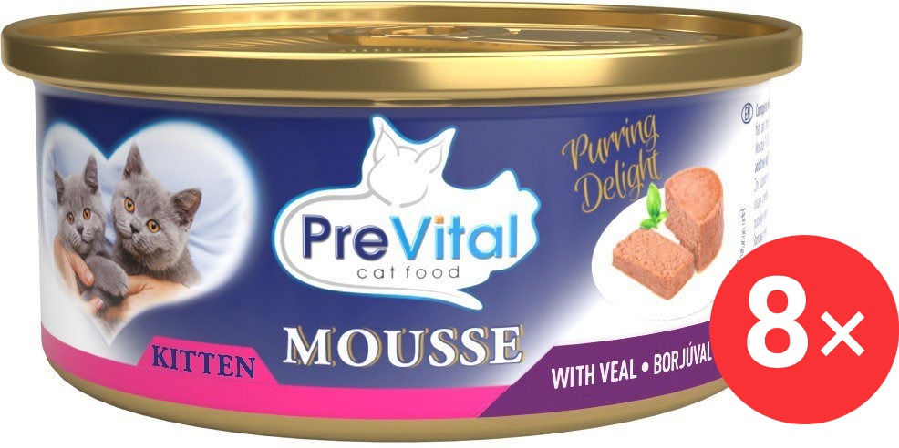 PreVital konzerva pre mačiatka, teľacie 8× 85 g
