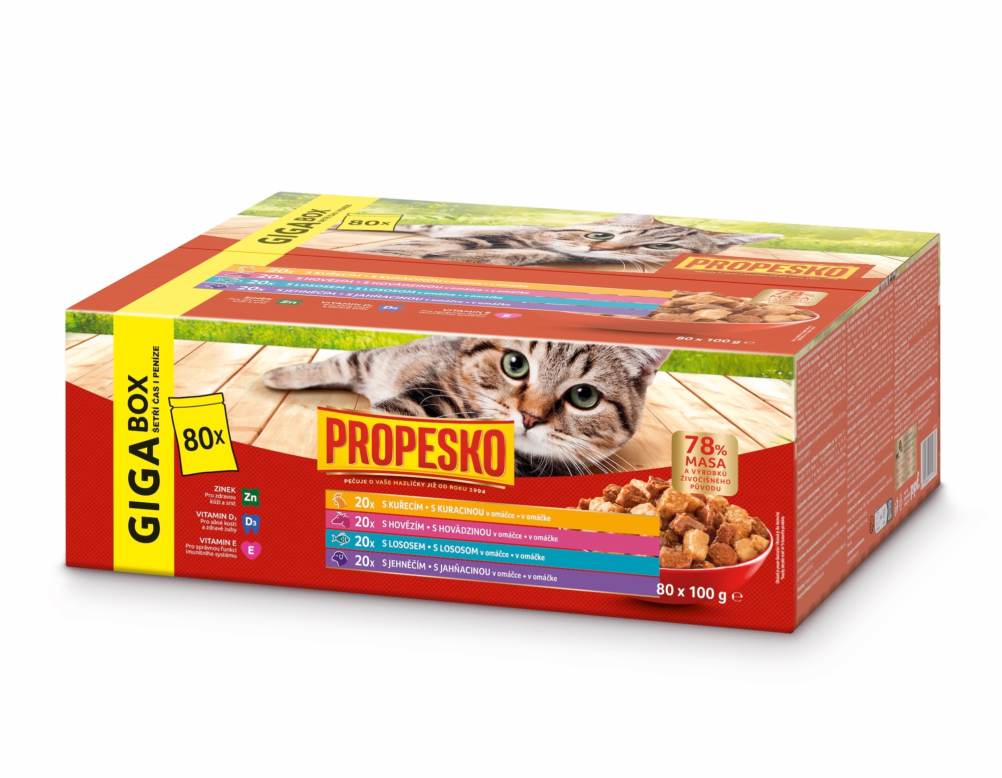 Propesko kapsička pre mačky s lososom v omáčke 80× 100 g