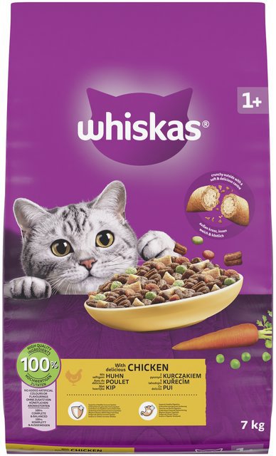 Whiskas granuly kuracie pre dospelé mačky 7 kg
