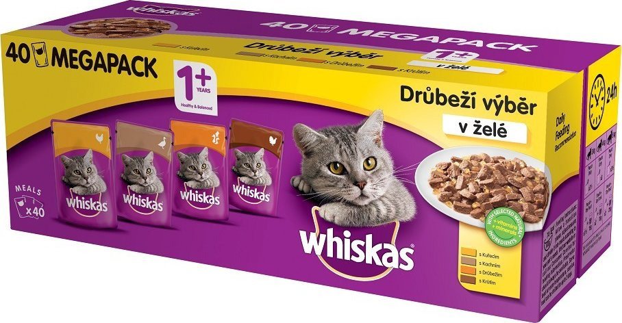 Whiskas kapsičky hydinový výber v želé 40× 85 g