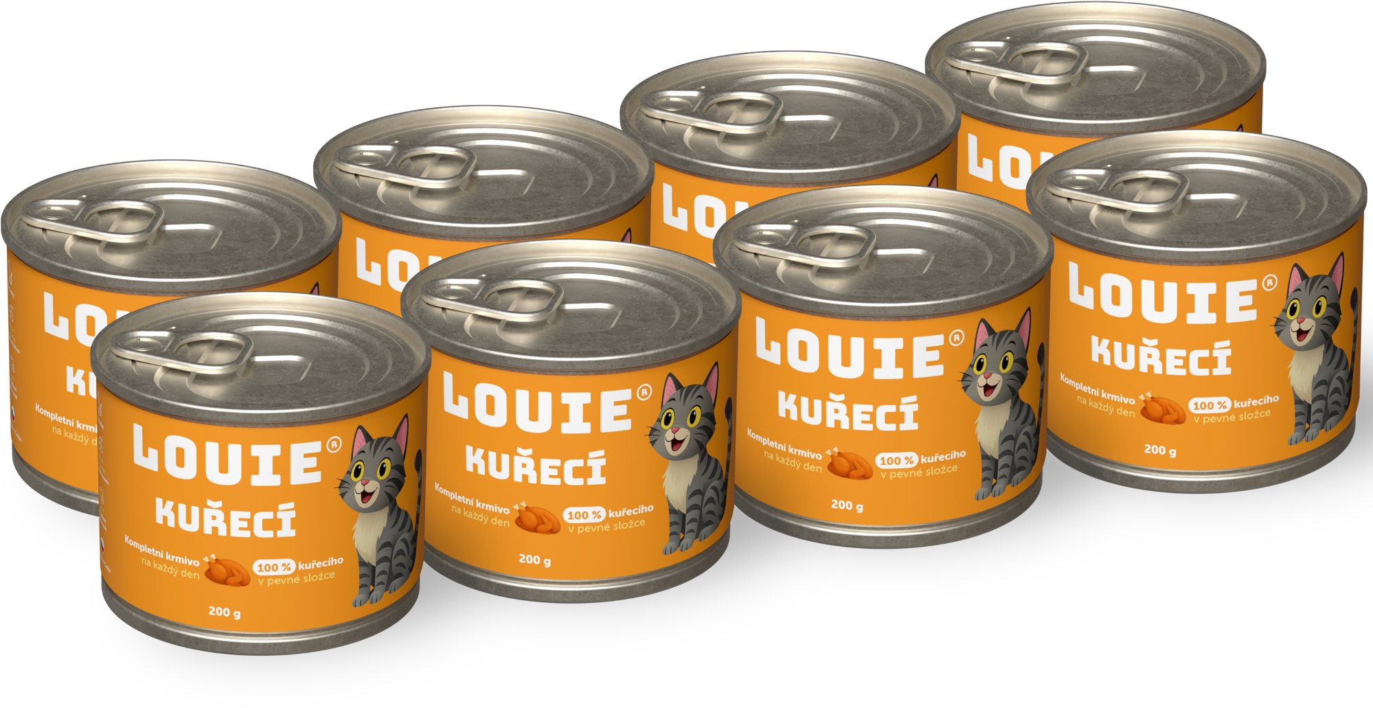 LOUIE konzervy pre mačky s kuracím 200 g 8 ks