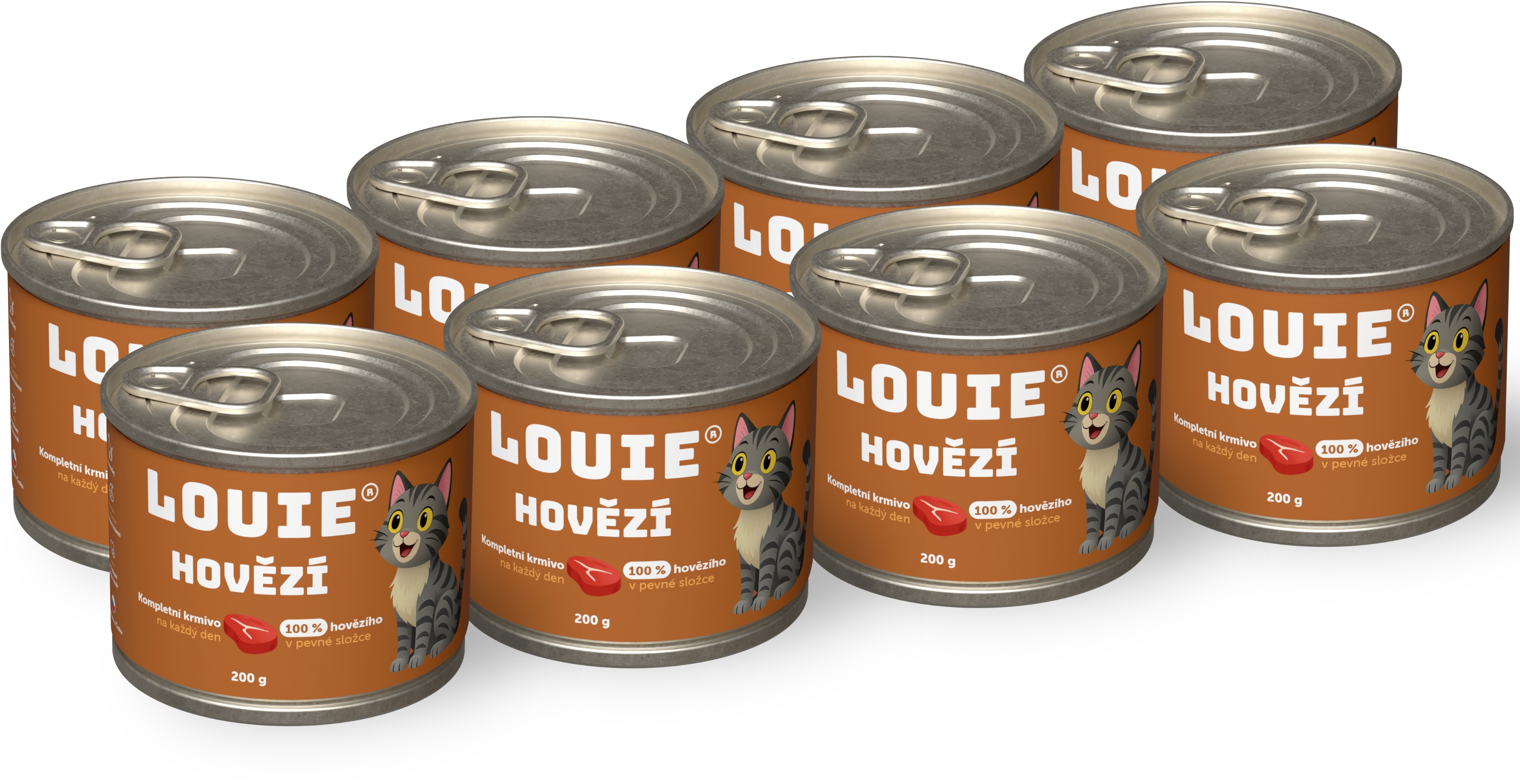 LOUIE konzervy pre mačky s hovädzím 200 g 8 ks