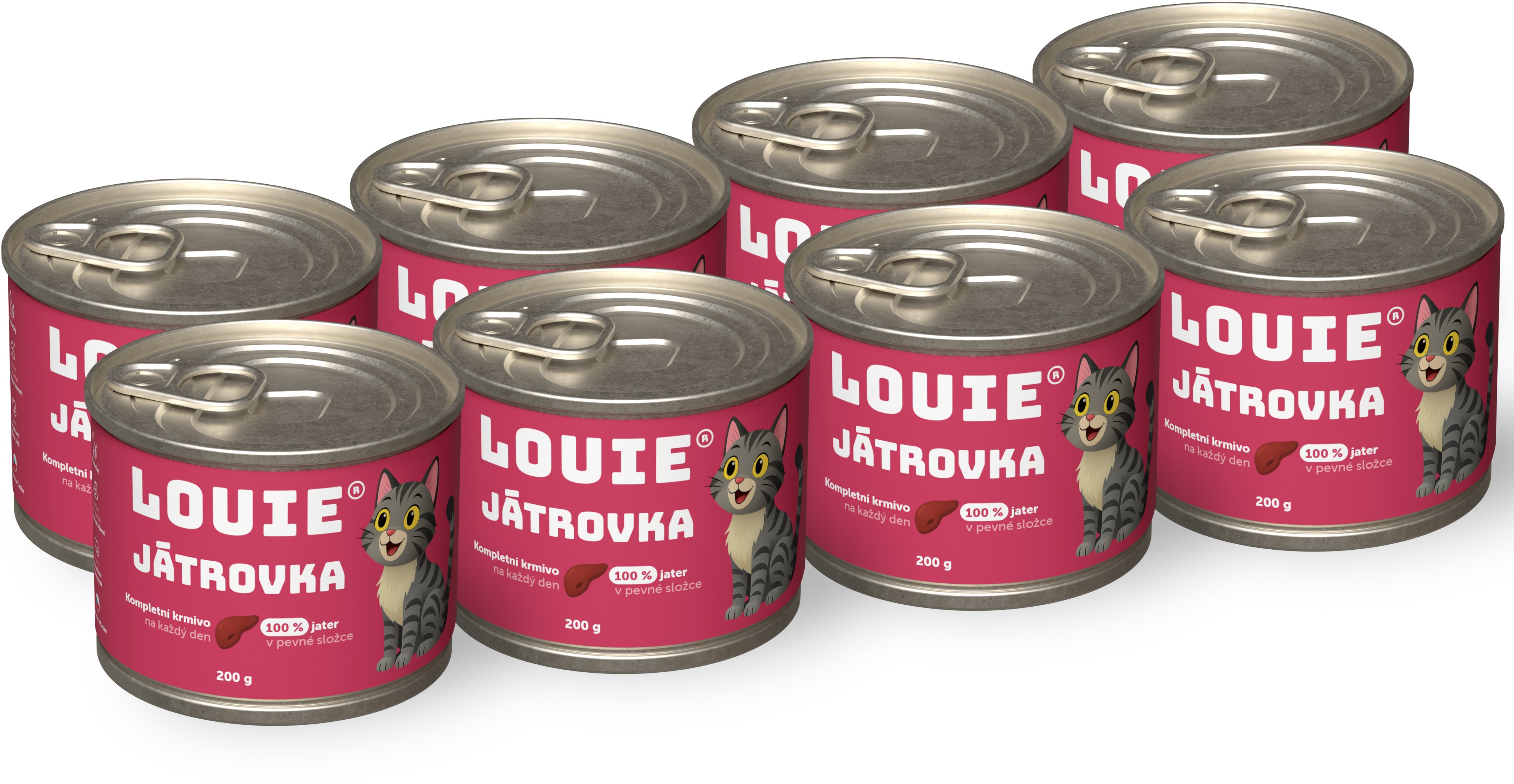 LOUIE konzervy pre mačky s pečeňovkou 200 g 8 ks