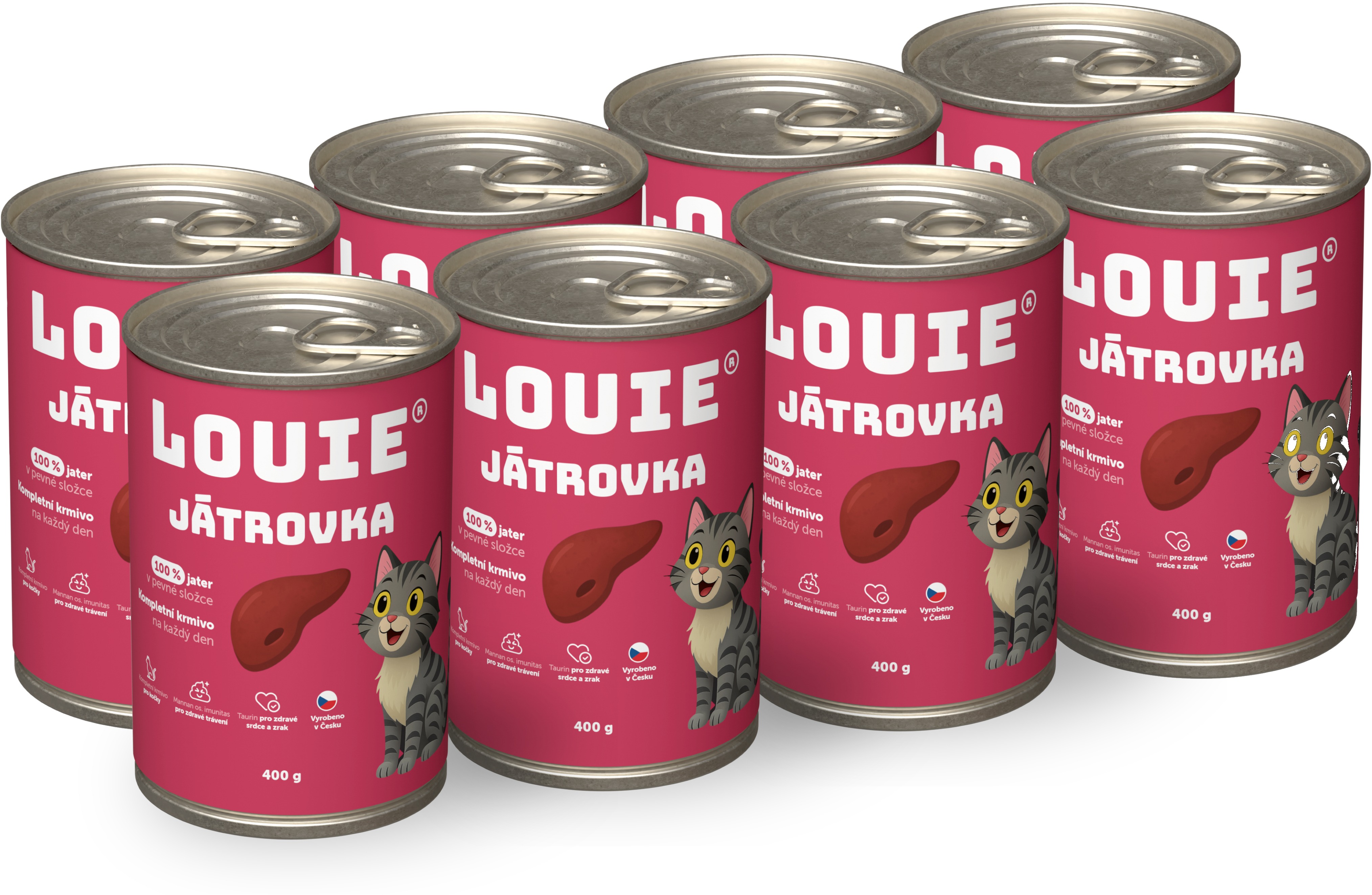 LOUIE konzervy pre mačky s pečeňovkou 400 g 8 ks