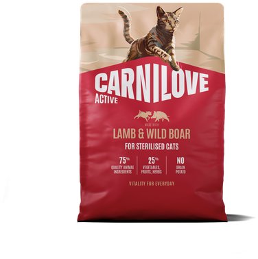 Carnilove Active Cat Dry Made with Lamb & Wild boar pre Sterilised Adult All Breeds 2 kg