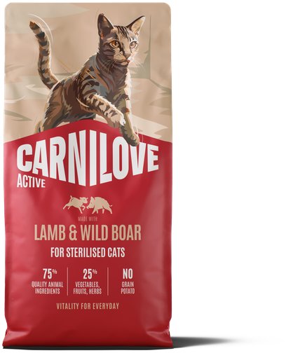 Carnilove Active Cat Dry Made with Lamb & Wild boar pre Sterilised Adult All Breeds 6 kg
