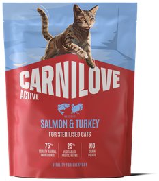 Carnilove Active Cat Dry Made with Salmon & Turkey pre Sterilised Adult All Breeds 400 g