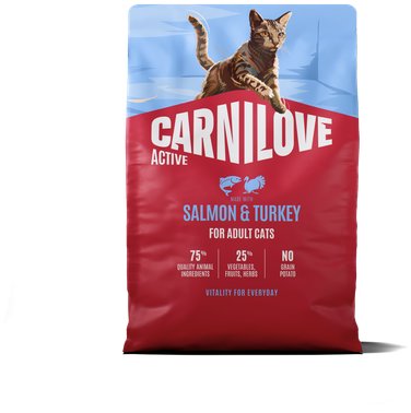 Carnilove Active Cat Dry Made with Salmon & Turkey pre Adult All Breeds 2 kg