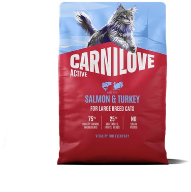 Carnilove Active Cat Dry Made with Salmon & Turkey pre Adult Large Breeds 2 kg