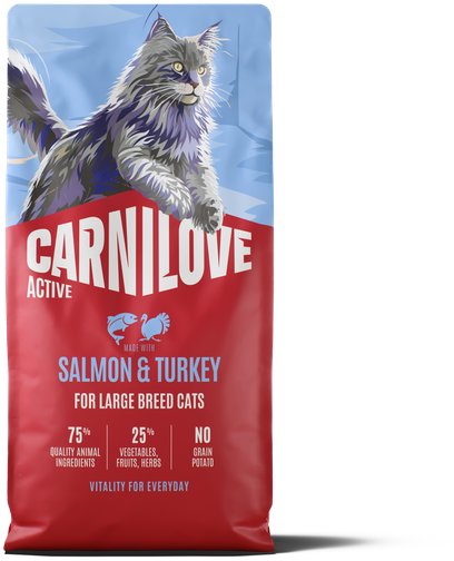 Carnilove Active Cat Dry Made with Salmon & Turkey pre Adult Large Breeds 6 kg
