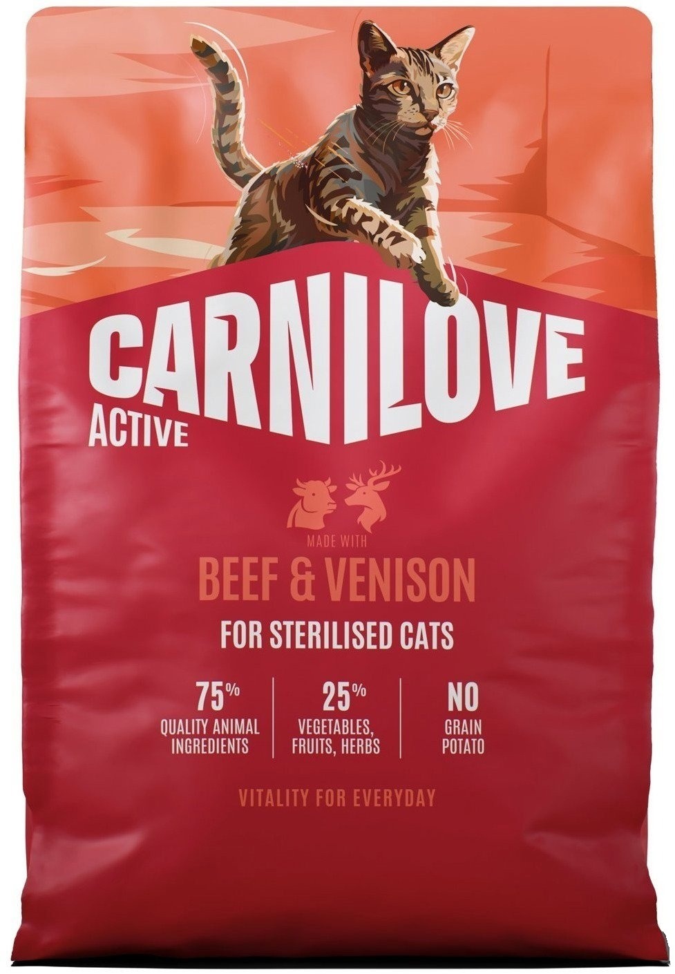 Carnilove Active Cat Dry Made with Beef & Venison pre Sterilised Adult All Breeds 2 kg